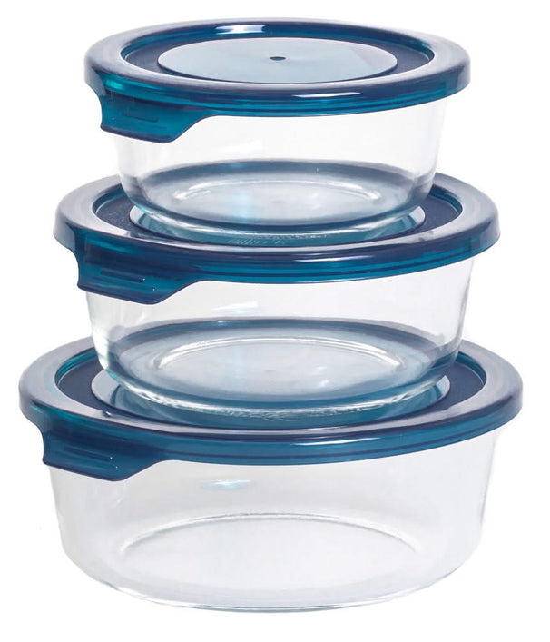 Sareva Glazen Vershoudbakjes Glas - To Go - met Deksels - Ovenschalen - Cook & Fresh - 3 delig