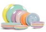 Cookinglife Serviesset Pastel Harmony 18-delig / 6 personen - 6 dinerborden, 6 ontbijtborden en 6 diepe borden