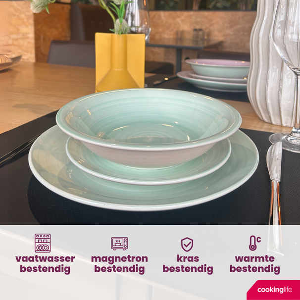 Cookinglife Diepe Borden / Pastaborden Pastel Harmony ø 21 cm - 6 Stuks