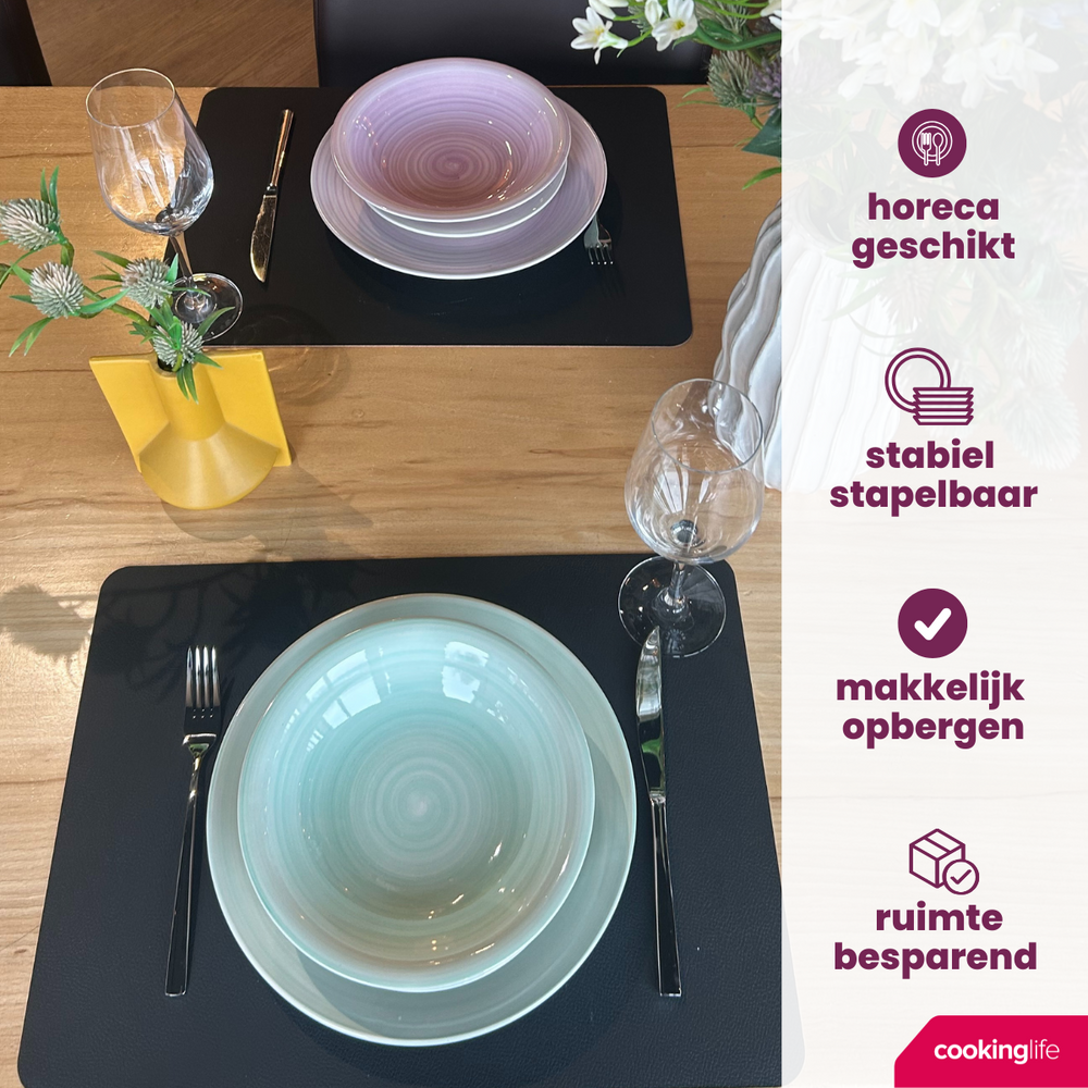 Cookinglife Ontbijtborden / Dessertborden Pastel Harmony ø 19 cm - 6 Stuks