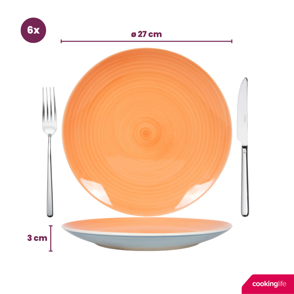 Cookinglife Dinerborden Pastel Harmony ø 26.5 cm - 6 Stuks