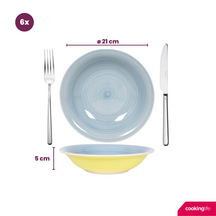 Cookinglife Diepe Borden / Pastaborden Pastel Harmony ø 21 cm - 6 Stuks