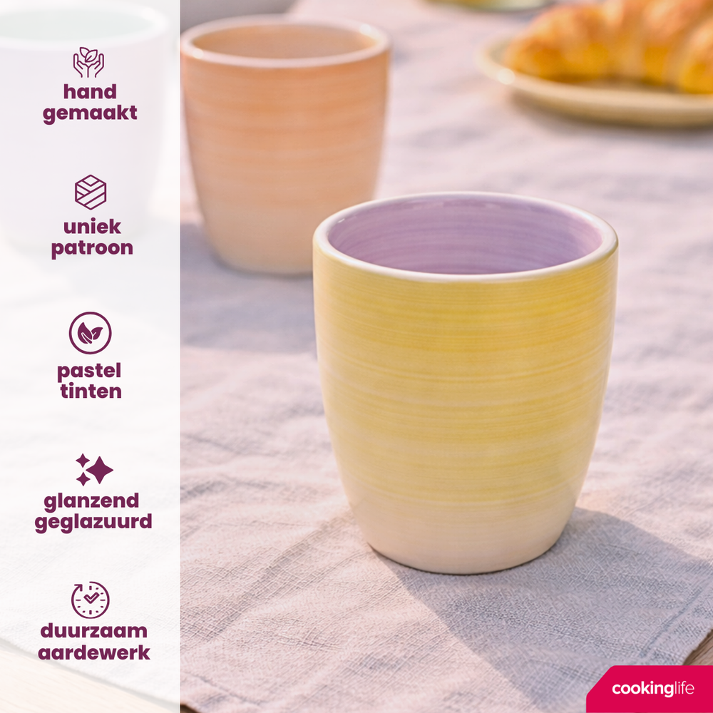 Cookinglife Koffiekopjes / Senseo Kopjes - Pastel Harmony 180 ml - 6 Stuks
