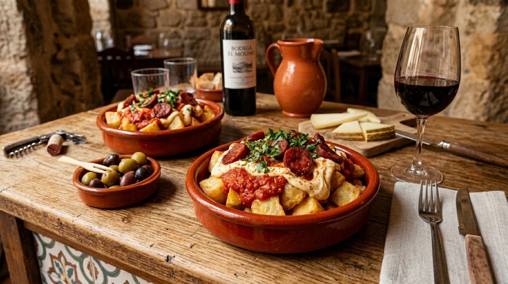 Sizzling tapas zoals je ze in een Spaanse bodega zou bestellen.