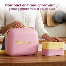 Polarbox Mini Koelbox / Coolerbag met 2 Lunchboxen - Bubblegum-Yellow - 6 Liter