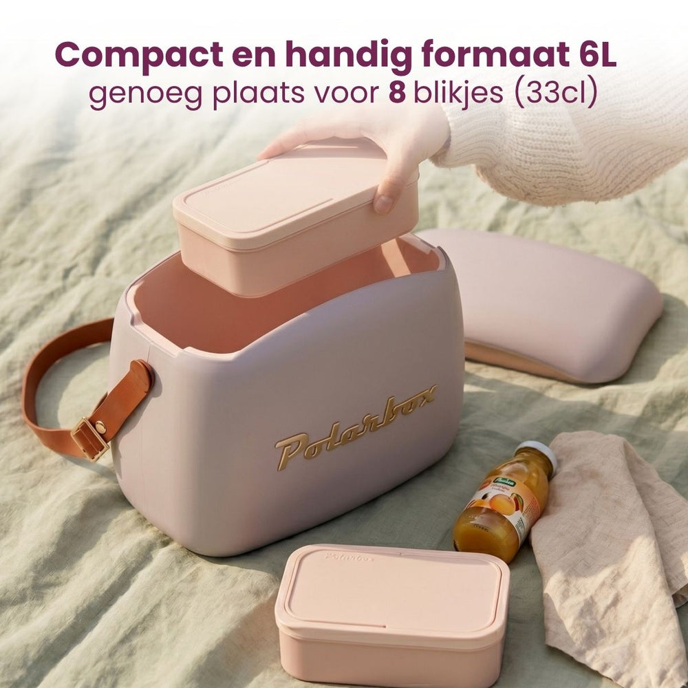 Polarbox Mini Koelbox / Coolerbag met 2 Lunchboxen - Pearl-Gold - 6 Liter