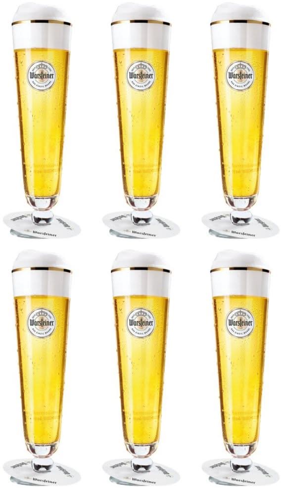 Warsteiner Bierglazen op Voet - 400 ml - 6 stuks