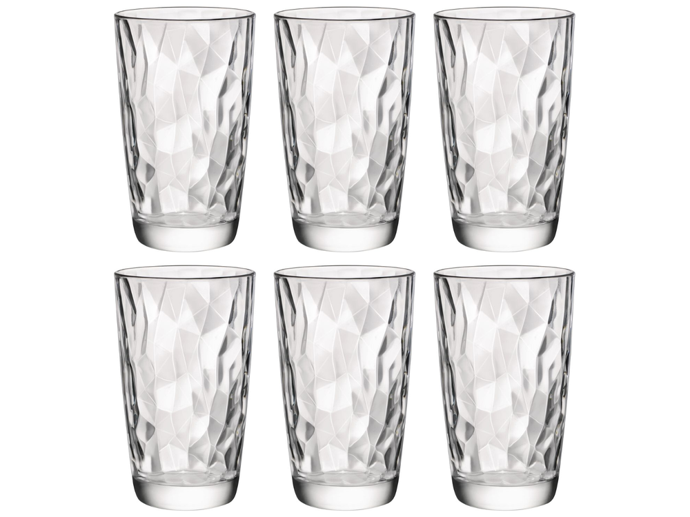 Bormioli Rocco Longdrinkglazen Diamond - Transparant - 470 ml - 6 stuks
