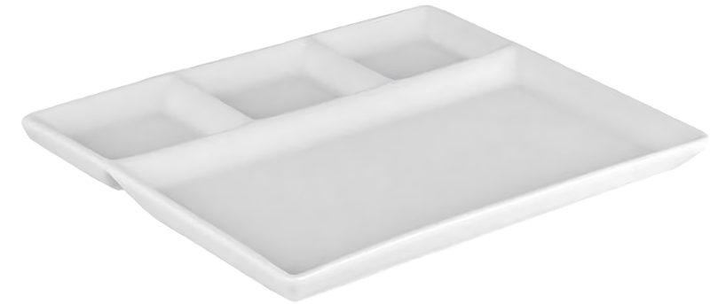 Cookinglife BBQ Borden / Fondueborden / Gourmetborden 4 vakken - 26 x 20 cm - 4 stuks