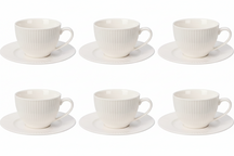 Cookinglife Kop en Schotel Siaki New Bone - Porselein - 240 ml - 6 stuks