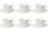 Cookinglife Kop en Schotel Siaki New Bone - Porselein - 240 ml - 6 stuks