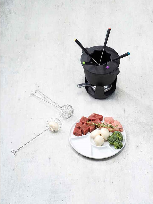 Cosy & Trendy BBQ Borden / Gourmetborden / Fondueborden 6 vakken ø 23.5 cm - 4 Stuks