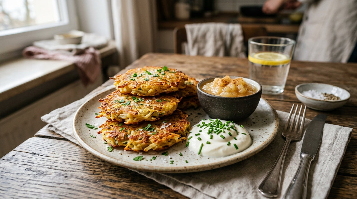 Knapperige Duitse aardappelpannenkoekjes die je niet kunt laten liggen