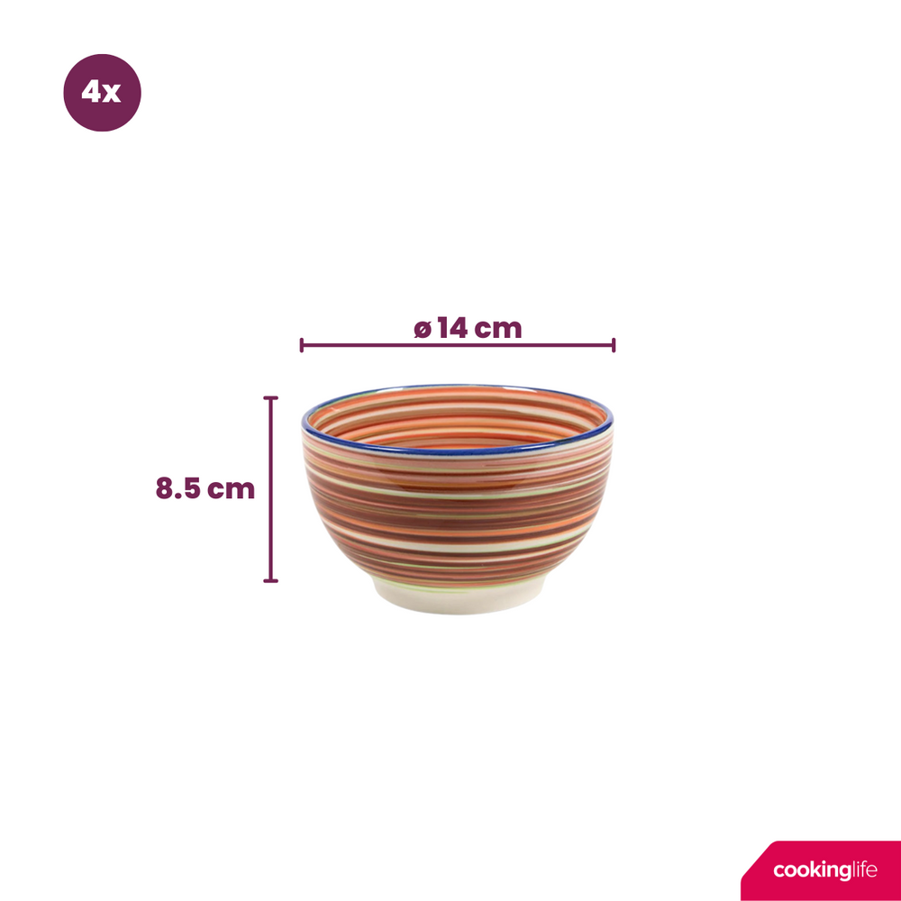 Cookinglife Soepkommen / Kommen Rhythm & Lines ø 14 cm - 4 Stuks