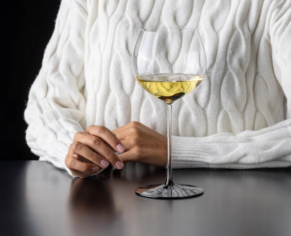 Riedel Wijnglazenset Fatto A Mano Black Tie - Bordeaux Grand Cru, Burgundy Grand Cru, Riesling & Oaked Chardonnay - 4 Stuks