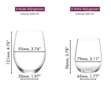 Riedel Wijnglazen Set zonder steel O Wine - 620 ml - Pay 6 Get 8 set
