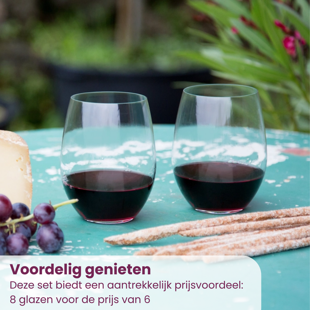 Riedel Wijnglazen Set zonder steel O Wine - 620 ml - Pay 6 Get 8 set