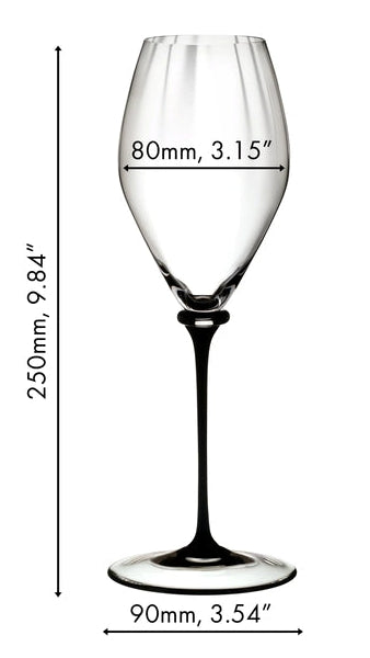 Riedel Champagneglas Fatto A Mano Performance - Zwarte Steel - 375 m