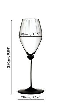Riedel Champagneglas Fatto A Mano Performance - Zwarte Voet - 375 ml