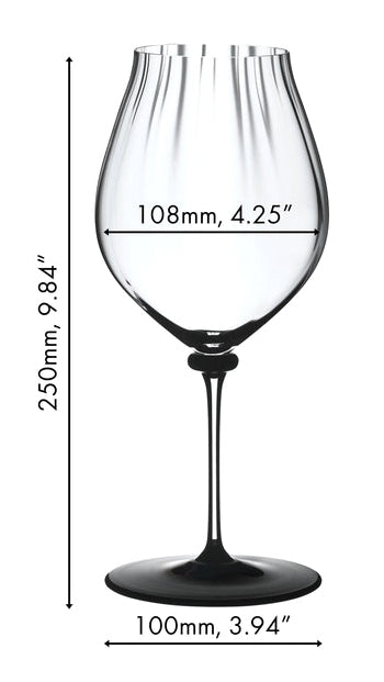 Riedel Rode Wijnglas Fatto A Mano Performance - Pinot Noir - Zwarte Voet - 830 ml