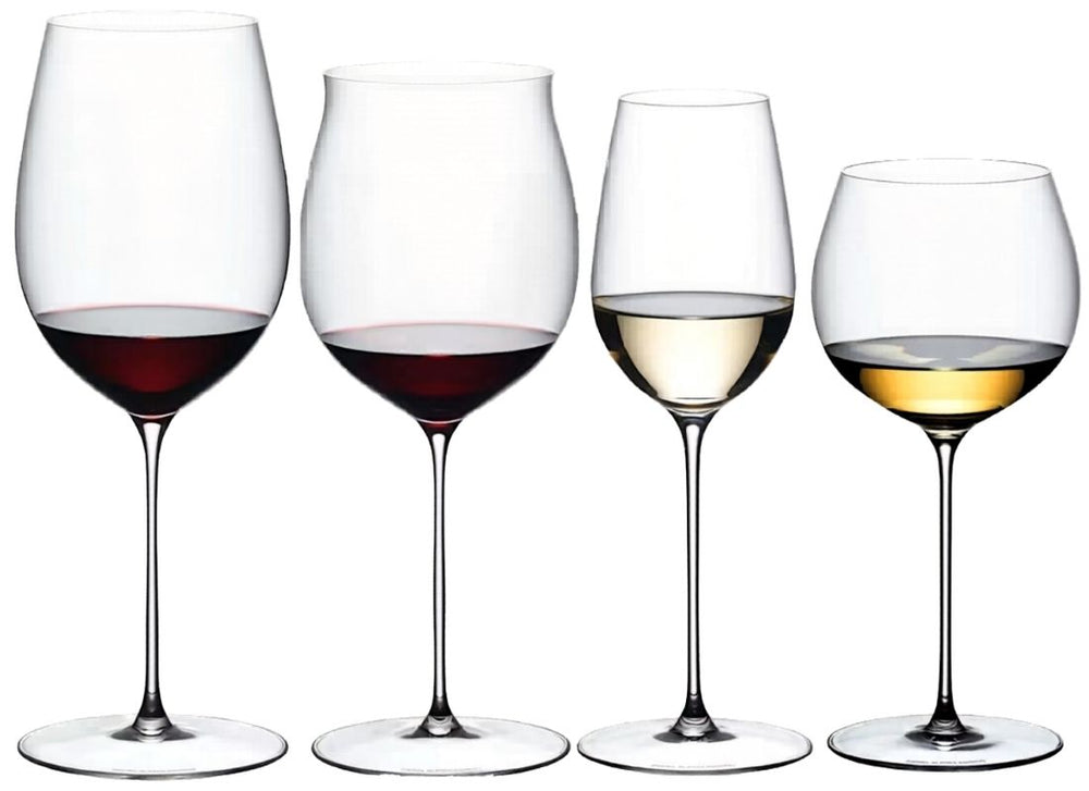 Riedel Wijnglazenset Superleggero - Bordeaux Grand Cru, Burgundy Grand Cru, Riesling & Oaked Chardonnay - 4 Stuks