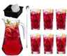 Cocktailset Rooie Annie - Karaf 1.6 L met 6 Longdrinkglazen 490 ml, Cocktaillepel & IJsblokjesvorm
