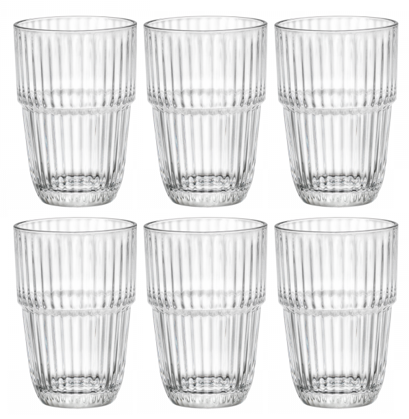 Bormioli Rocco Longdrinkglazen Stapelbaar - Waterglazen - Barshine - 380 ml - 6 stuks