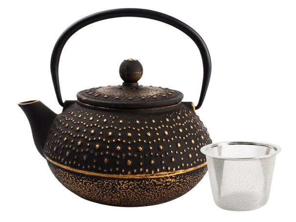 Salt & Pepper Theepot My Tea met RVS Filter - Gietijzer Zwart / Goud - 800 ml