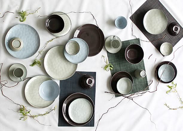 Salt & Pepper Serviesset Artisan Green 12-delig / 4 personen - 4 dinerborden, 4 ontbijtborden en 4 kommen