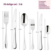 Sambonet Bestekset Bloom - RVS - Monoblock - 36 delig / 6 personen