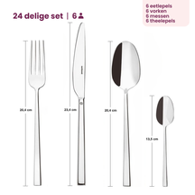 Sambonet Bestekset Rock - Goud - 24 delig / 6 personen