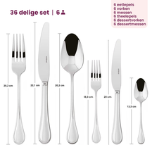 Sambonet Bestekset Royal - RVS - 36 delig / 6 personen