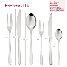 Sambonet Bestekset Taste - Zwart - 36 delig / 6 personen
