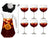 Sangriaset - Karaf 1.6 L met 6 Glazen 700 ml, Cocktaillepel & IJsblokjesvorm