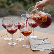 Sangriaset - Karaf 1.6 L met 6 Glazen 700 ml, Cocktaillepel & IJsblokjesvorm