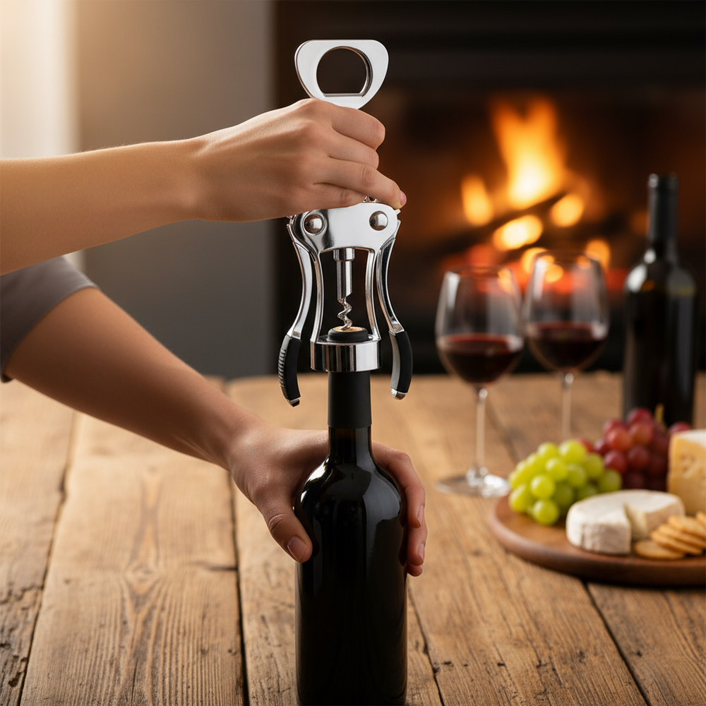 Cookinglife Kurkentrekker hefboom met flessenopener