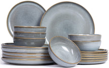 ASA Selection Serviesset Saisons - Denim 18 delig / 6 personen - 6 dinerborden, 6 ontbijtborden en 6 kommen
