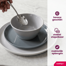 Cookinglife Dinerborden Siaki - Wit / Blauw / Grijs ø 26.5 cm - Porselein - 6 stuks