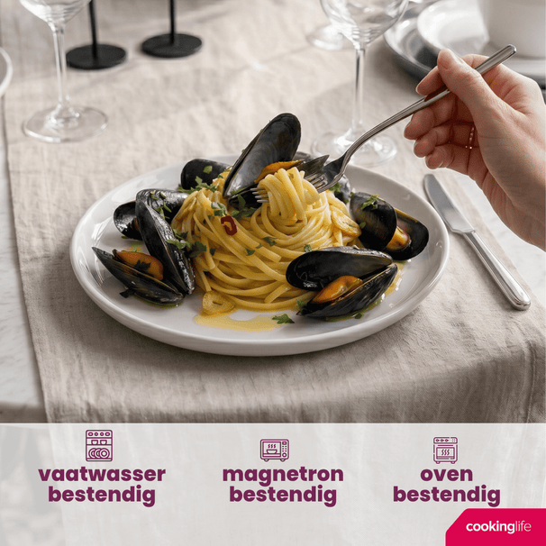Cookinglife Dinerborden Siaki - Wit / Blauw / Grijs ø 26.5 cm - Porselein - 6 stuks