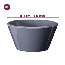 Cookinglife Soepkommen / Kommen - Siaki Wit / Blauw / Grijs ø 14 cm - Porselein - 6 stuks