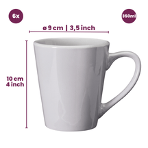 Cookinglife Mokken Siaki - Wit / Blauw / Grijs 350 ml - Porselein - 6 stuks