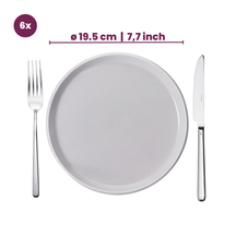 Cookinglife Ontbijtborden / Dessertborden Siaki - Wit / Blauw / Grijs ø 19 cm - Porselein - 6 stuks