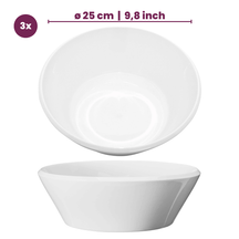 Cookinglife Saladeschalen Siaki - Wit / Blauw / Grijs ø 25 cm - Porselein - 3 stuks