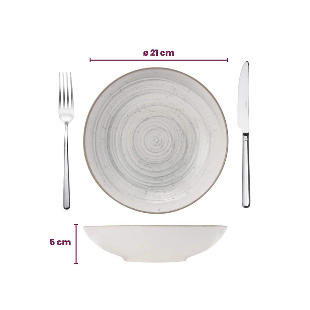 Cosy & Trendy Diepe Borden / Pastaborden Sintra Dusty Blue ø 21 cm - 4 Stuks