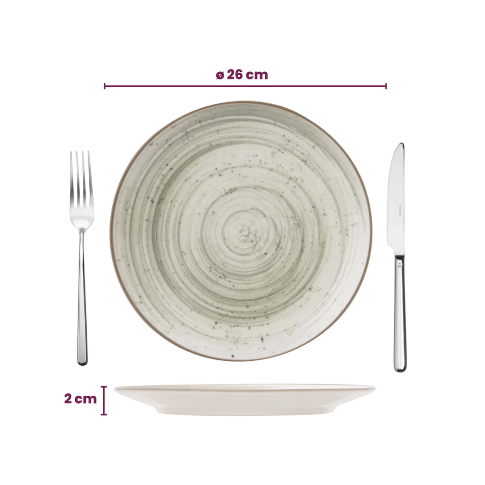 Cosy & Trendy Dinerborden Sintra Ivy Green ø 26 cm - 4 Stuks