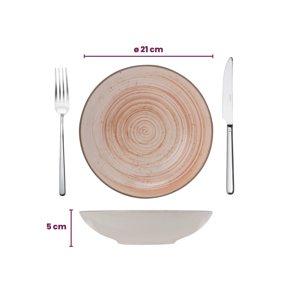 Cosy & Trendy Serviesset Sintra Terracotta 16-delig / 4 personen - 4 dinerborden, 4 ontbijtborden, 4 diepe borden en 4 kommen