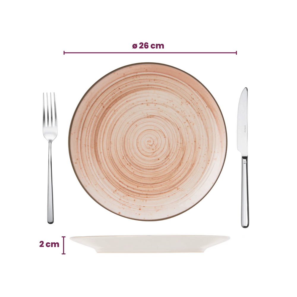Cosy & Trendy Serviesset Sintra Terracotta 16-delig / 4 personen - 4 dinerborden, 4 ontbijtborden, 4 diepe borden en 4 kommen