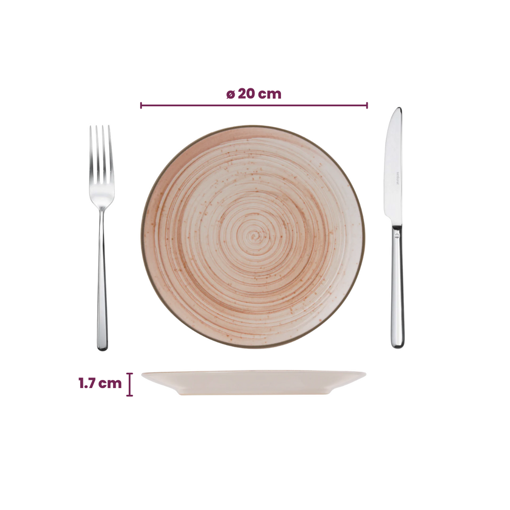 Cosy & Trendy Serviesset Sintra Terracotta 16-delig / 4 personen - 4 dinerborden, 4 ontbijtborden, 4 diepe borden en 4 kommen