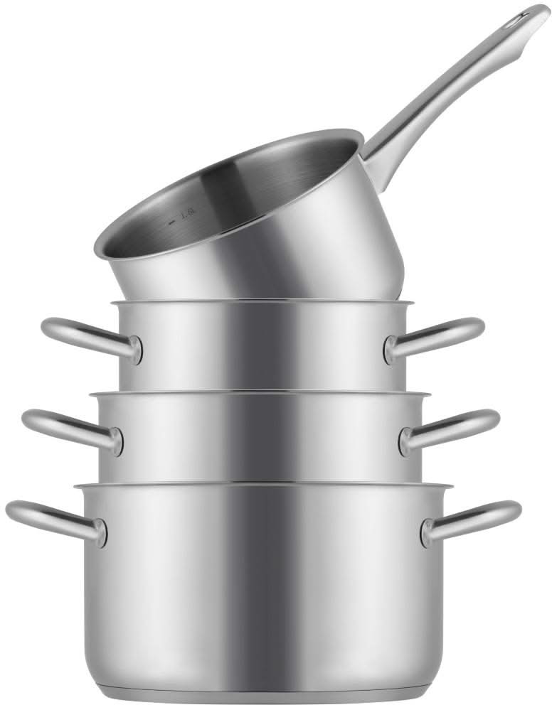 Sola Pannenset Blizz 4-Delig RVS - Kookpan ø 16, 18, 20 cm & Steelpan ø 16 cm - geschikt voor alle warmtebronnen