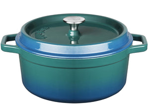 Sola Braadpan met deksel - Blauw - ø 24 cm / 3.5 Liter - geëmailleerde anti-aanbaklaag